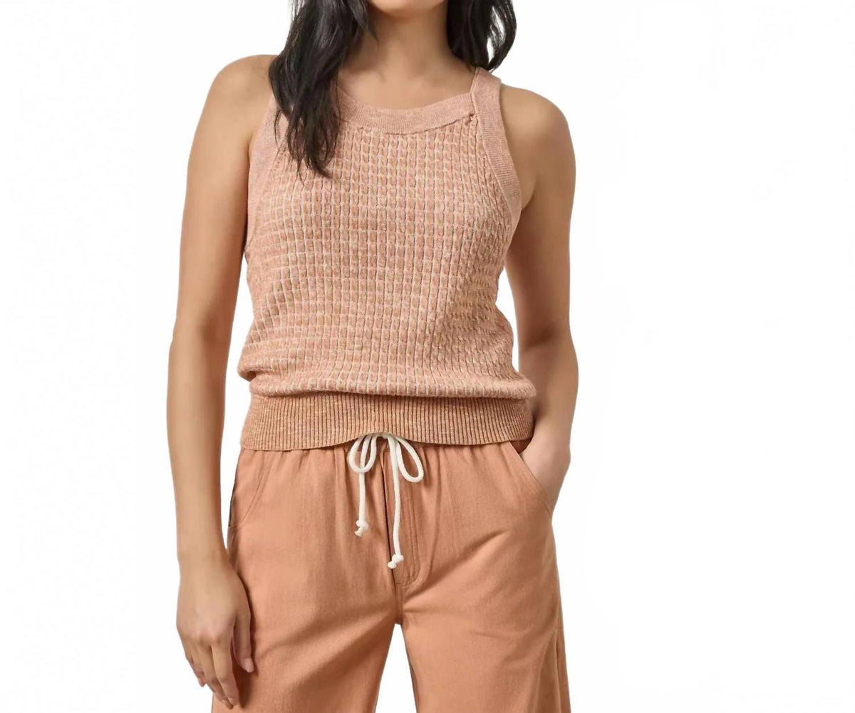 Mini Cable Knit Tank In Coppertone