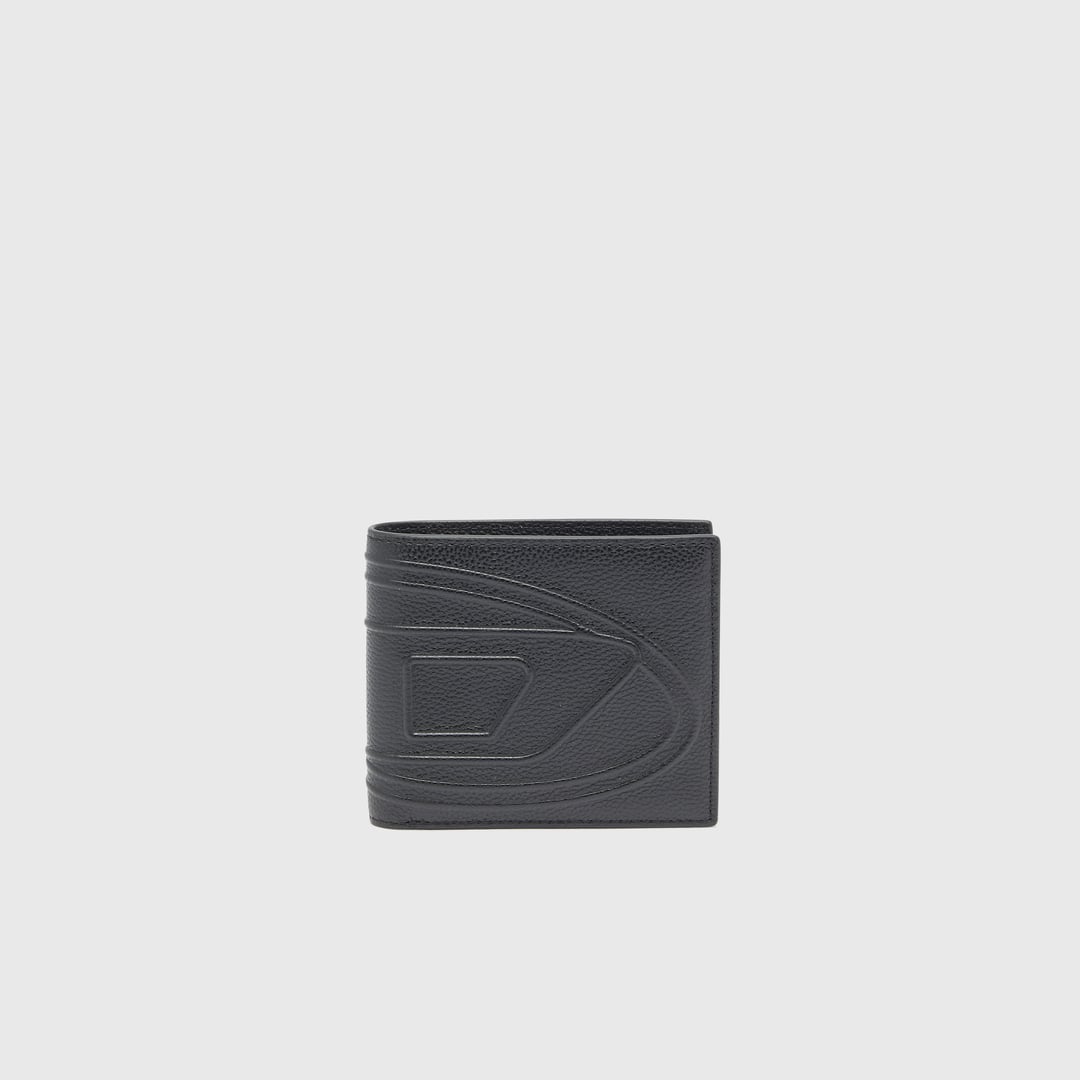 Bi-fold wallet in grained leather