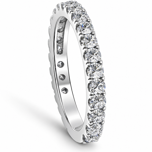 1 ct Diamond Wedding Ring 14k White Gold Womens Anniversary Stackable Jewelry Size Selectable