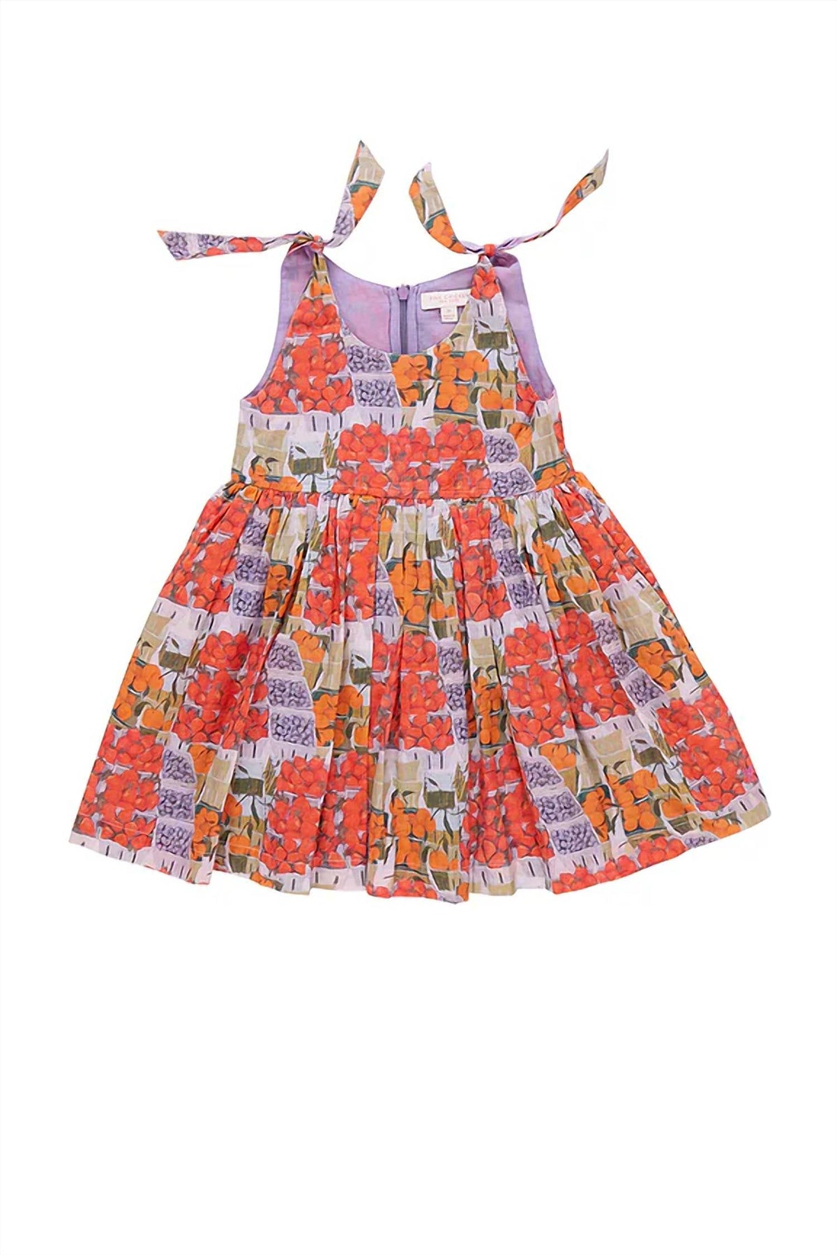 Taylor Tie Straps Dress In Berries And Oranges