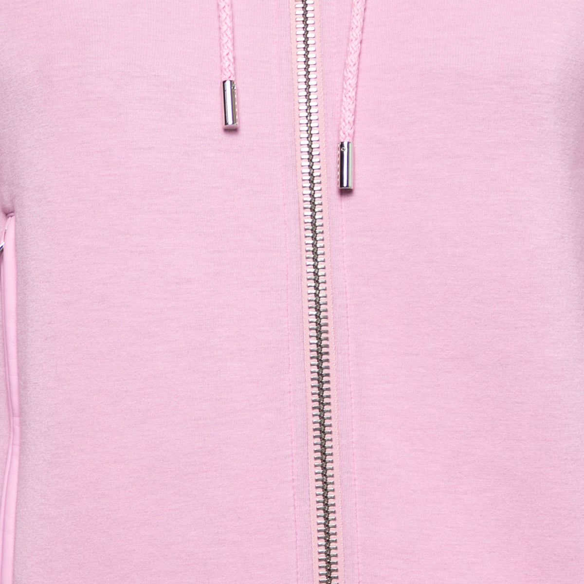 Givenchy Pink Neoprene & Leather Zip Front Hoodie M