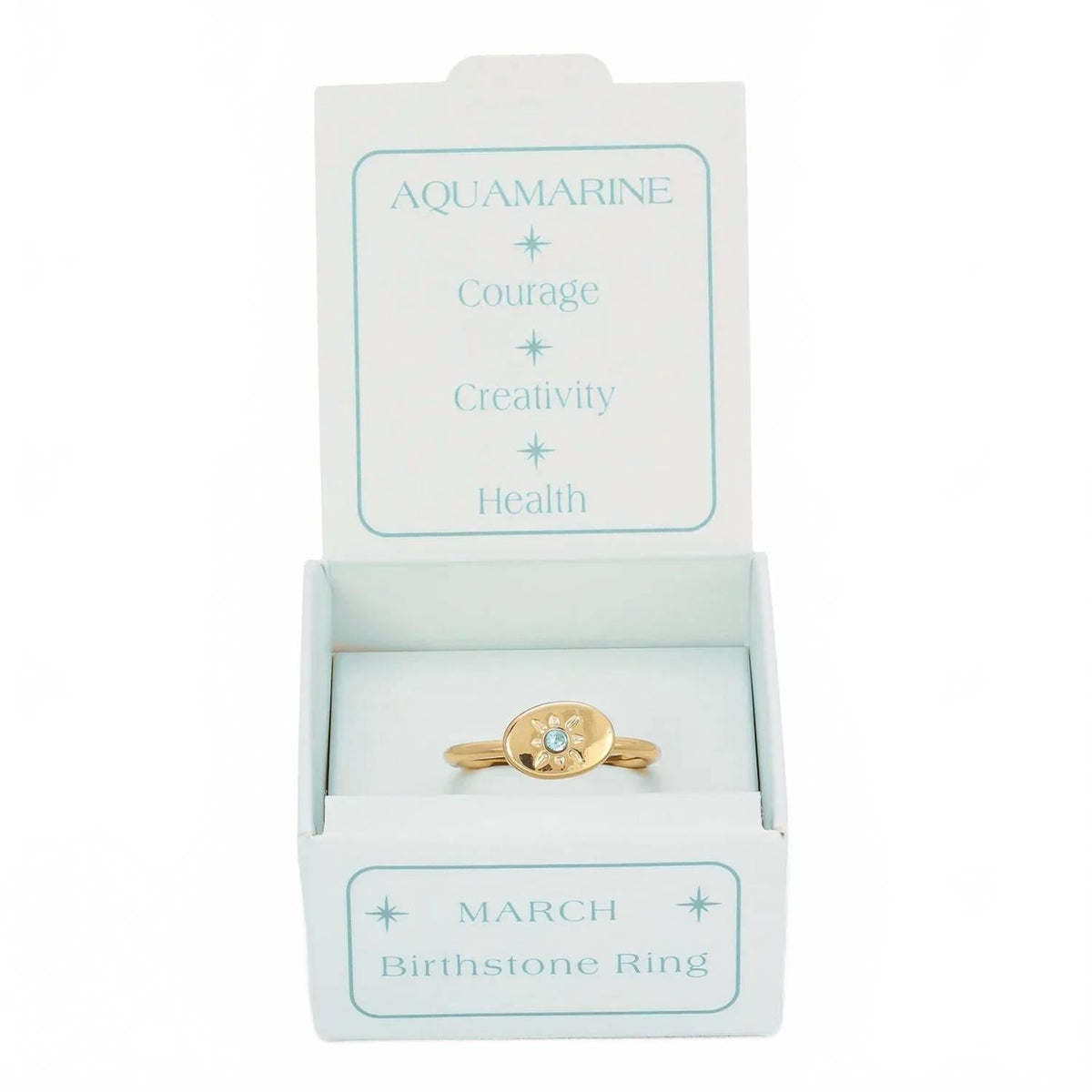 Women's Birthstone Signet Rings In Aquamarine
