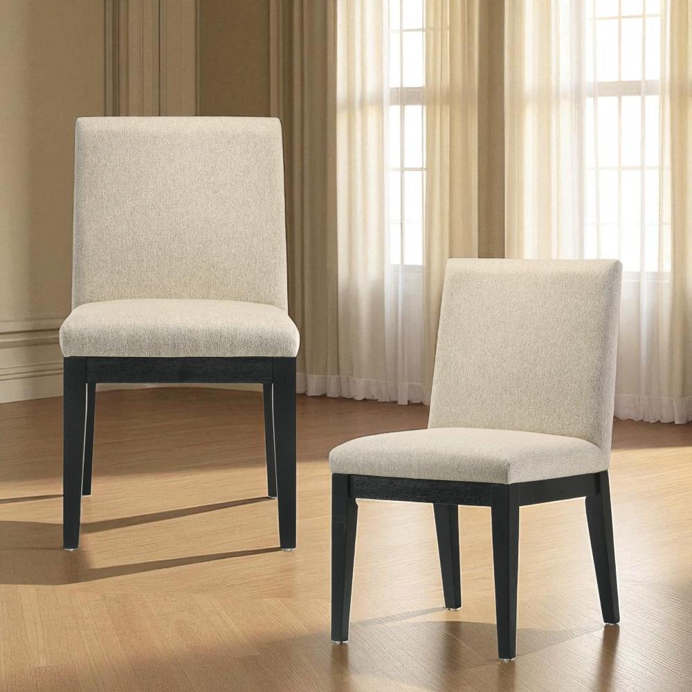 Set of 2 Modern Fabric Upholstered Side Chairs