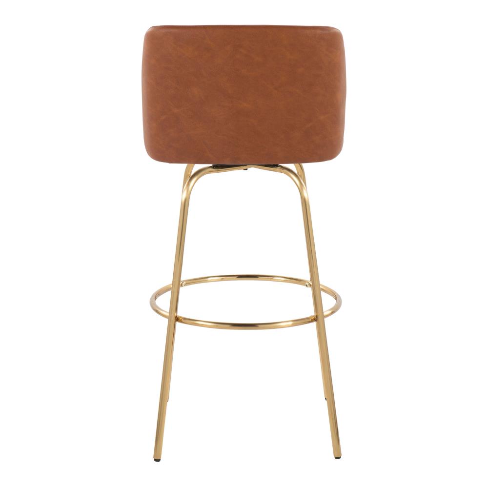 Faux Leather Swivel Chairs with Round Footrests