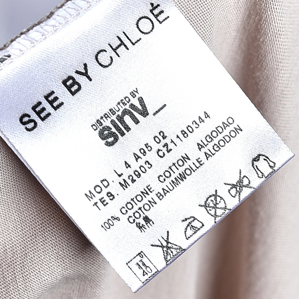 See by Chloe Pale Pink Printed Cotton Short Sleeve T-Shirt M