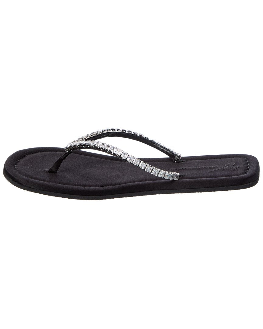 Giuseppe Zanotti Tatami Satin Flip Flop, 40, Black