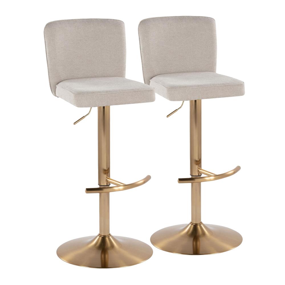 Adjustable Fabric Barstools with Cushioned Backrests