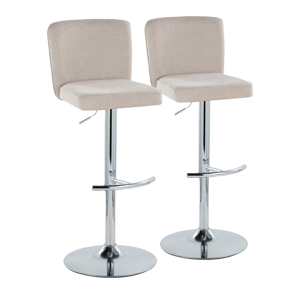 Adjustable Swivel Barstools with Cushioned Backrests
