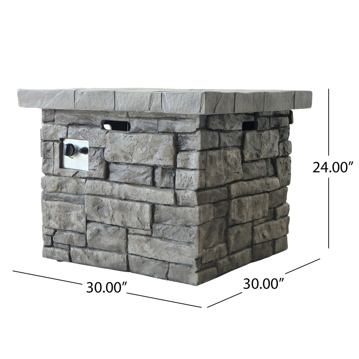 Modern Square Patio Fire Pit with Steel Frame