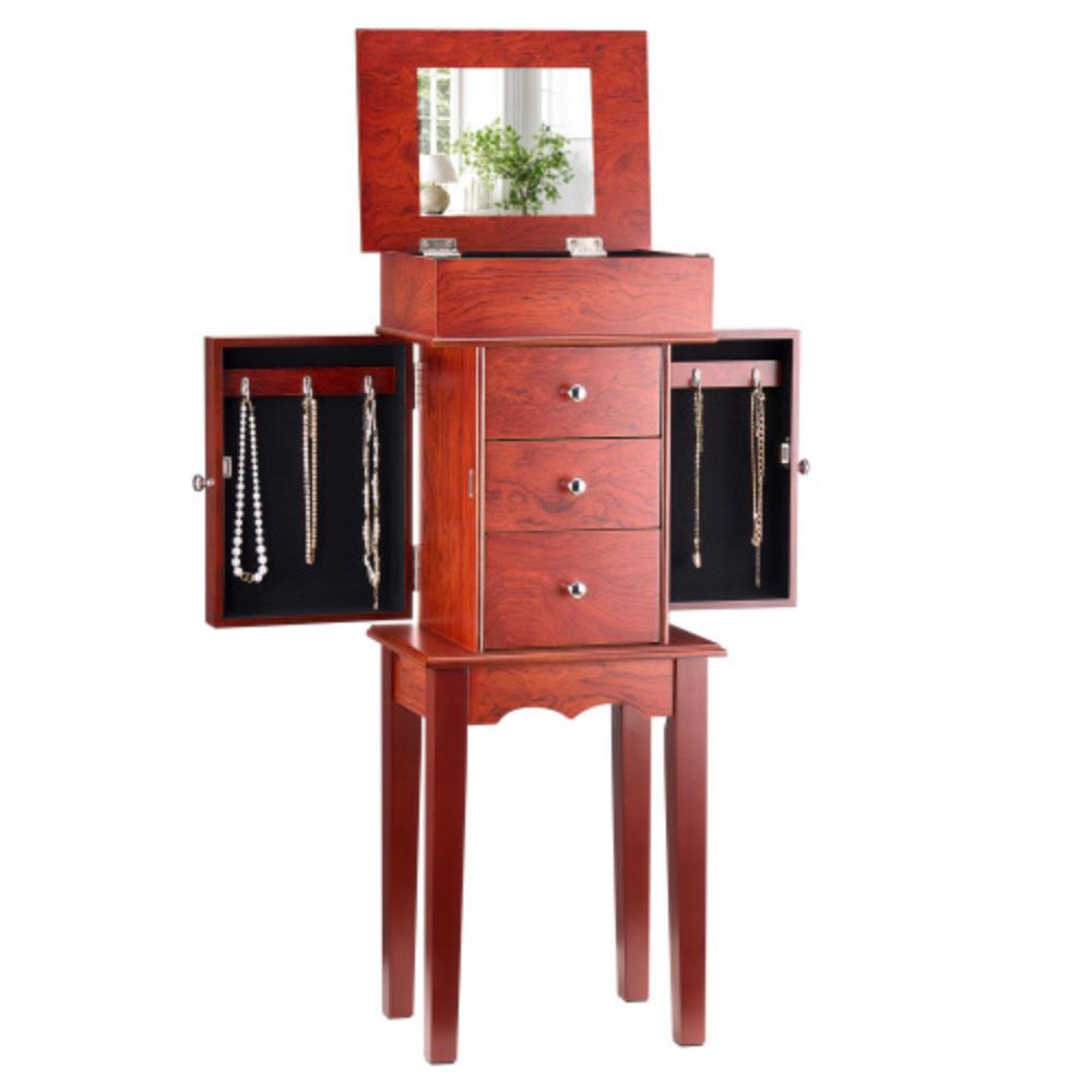 Multi-Compartment Jewelry Organizer with Necklace Hooks