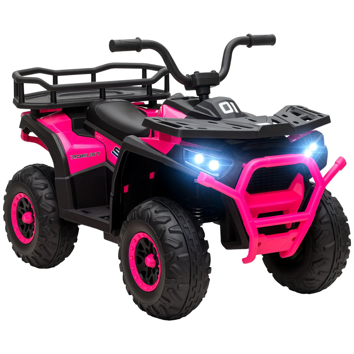 Kids Electric Ride-On Vehicle with Four-Wheel Suspension and Storage Basket
