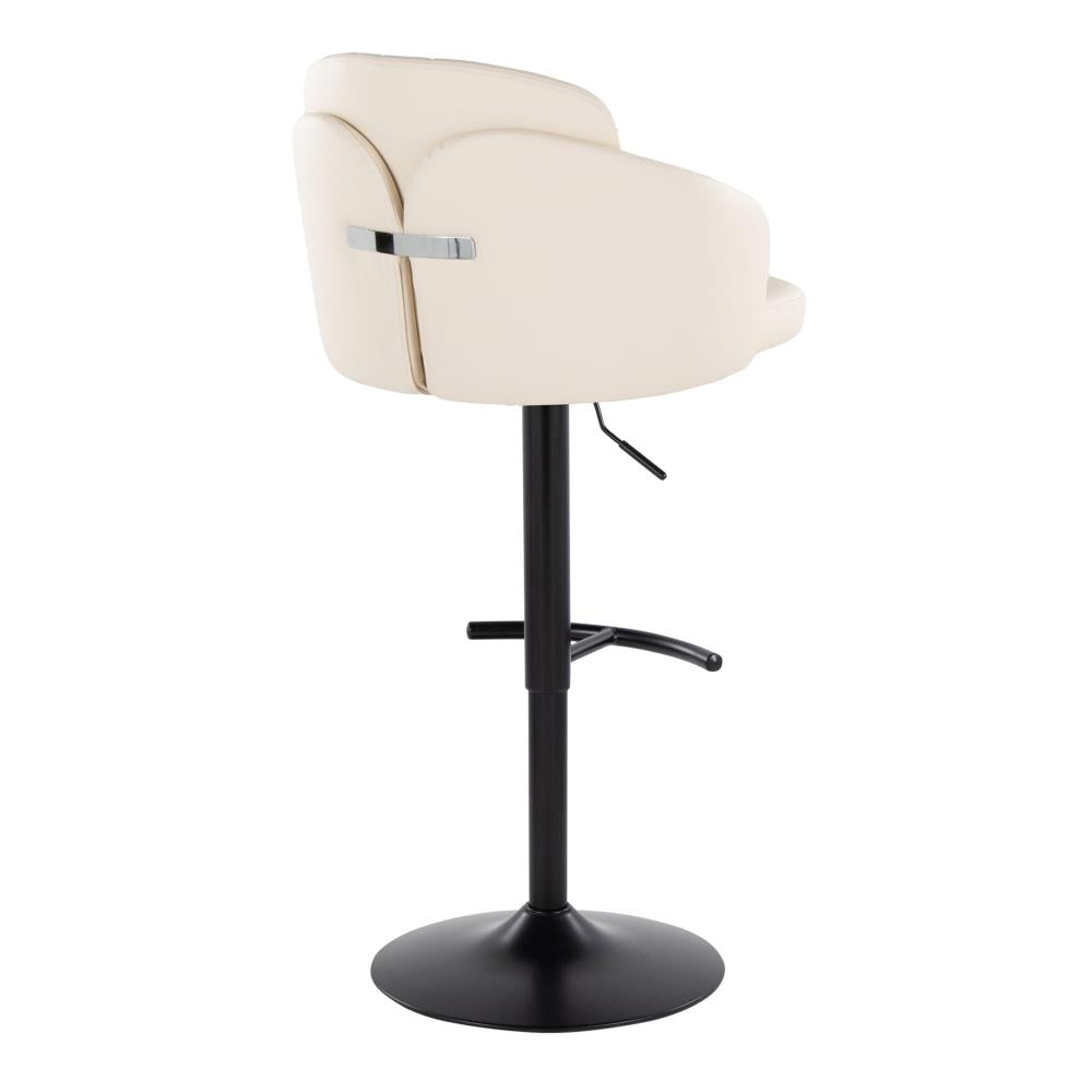Faux Leather Swivel Barstools with Metal Accents