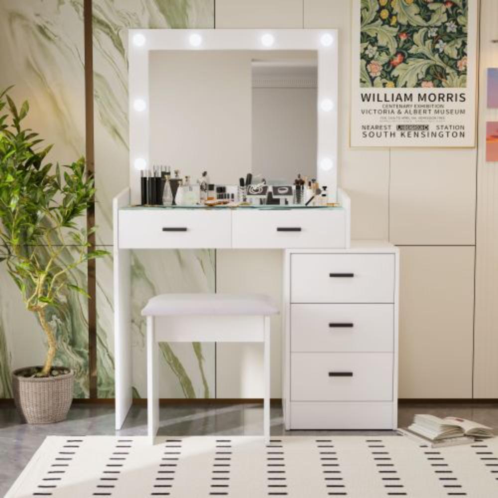 Contemporary Makeup Station with Multiple Drawers
