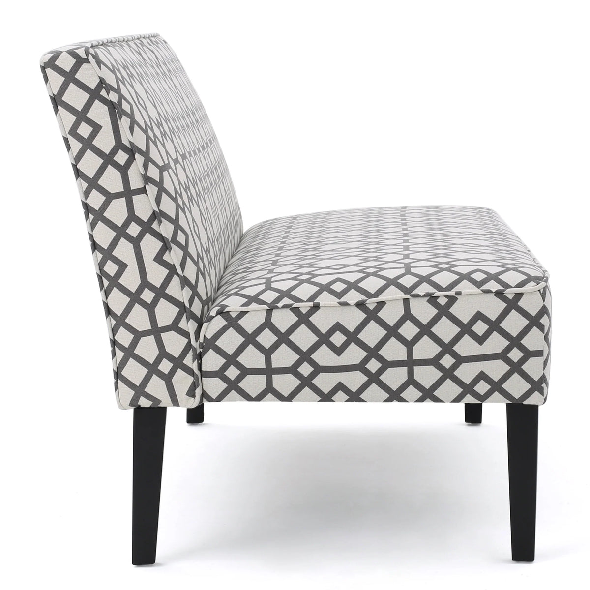 Elegant Two Seat Couch with Geometric Upholstery