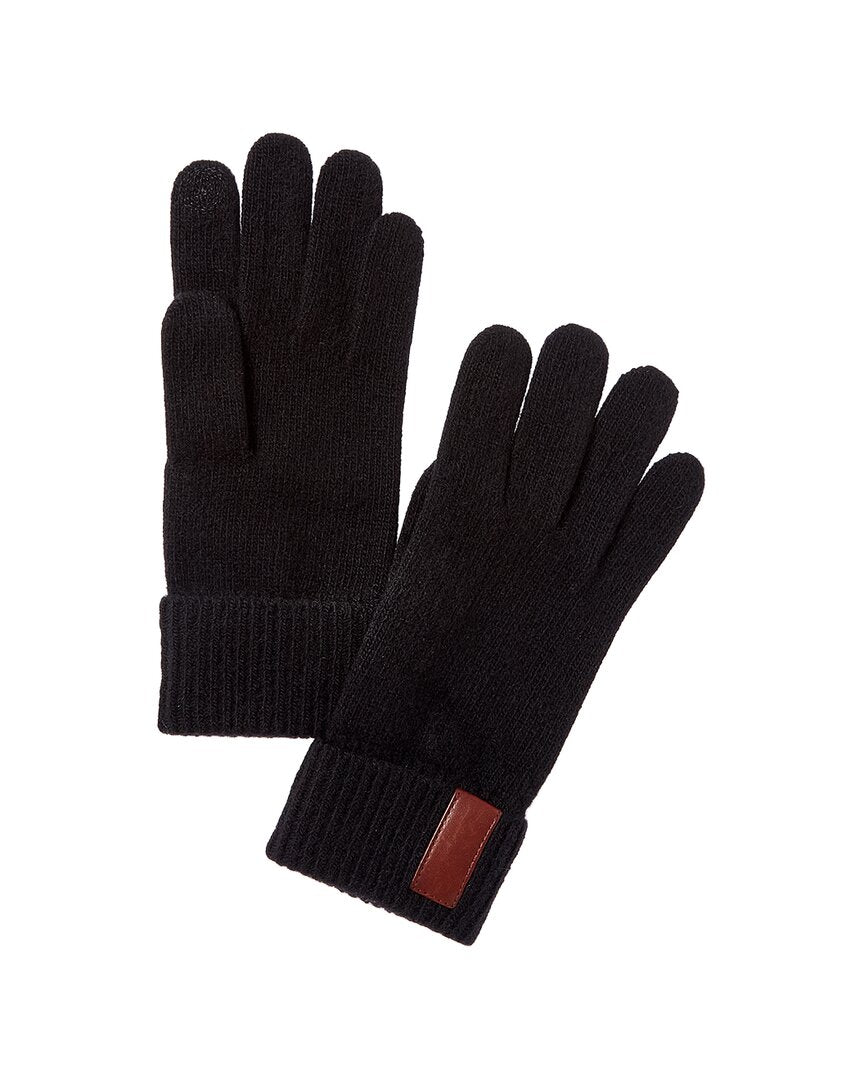 Portolano Leather Tab Cashmere Gloves