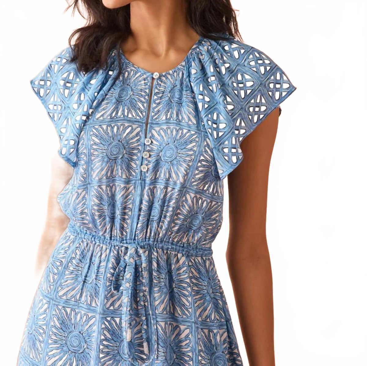 Cora Mini Dress In Kashni Ocean