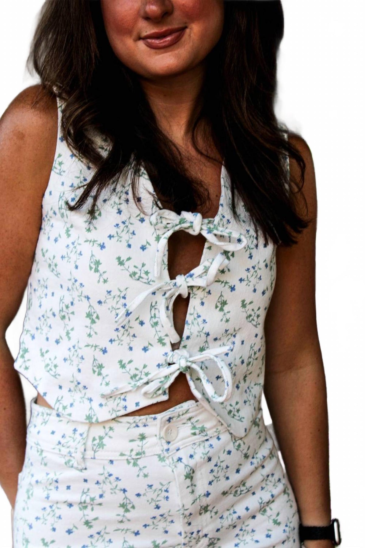 Ivy Vest In Floral Print