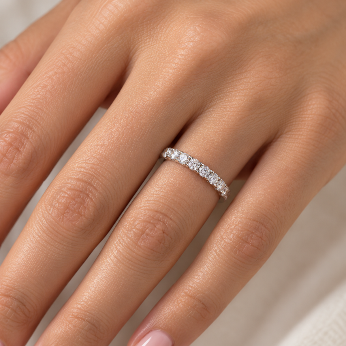 1 ct Diamond Wedding Ring 14k White Gold Womens Anniversary Stackable Jewelry Size Selectable