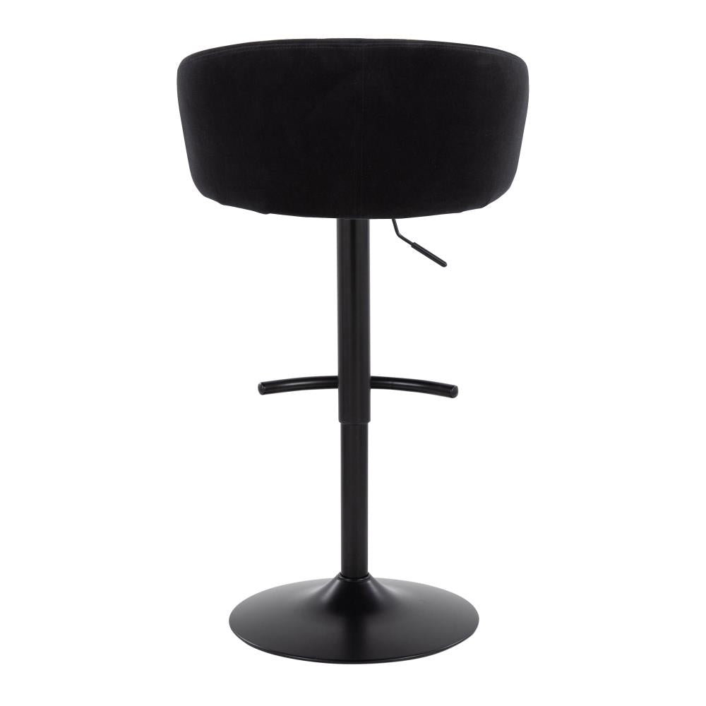Contemporary Velvet Adjustable Barstools Set of 2