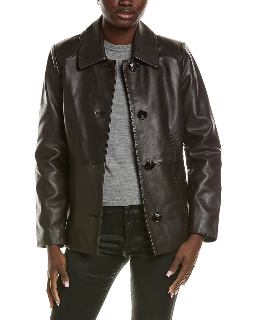 Anne Klein Missy Leather Jacket