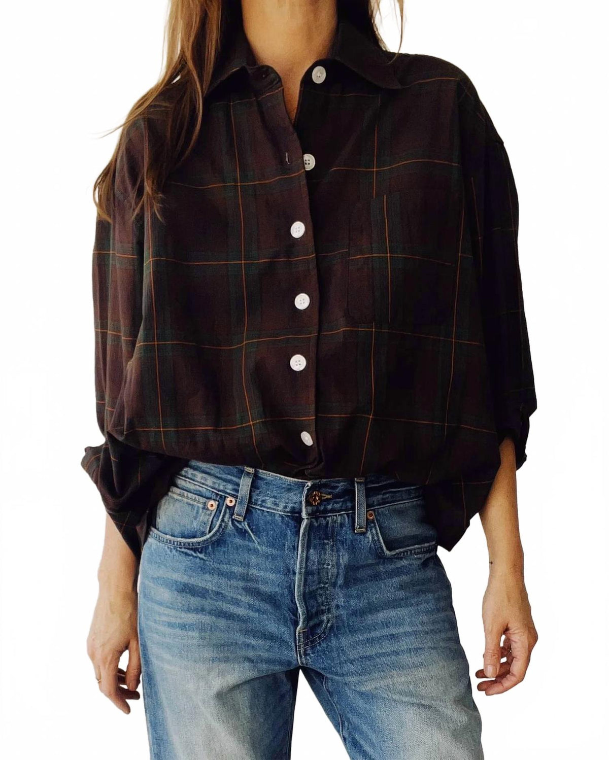 The Big Shirt In Brown Plaid
