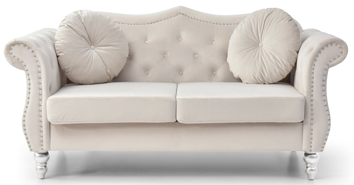 Nailhead Trim Upholstered Loveseat