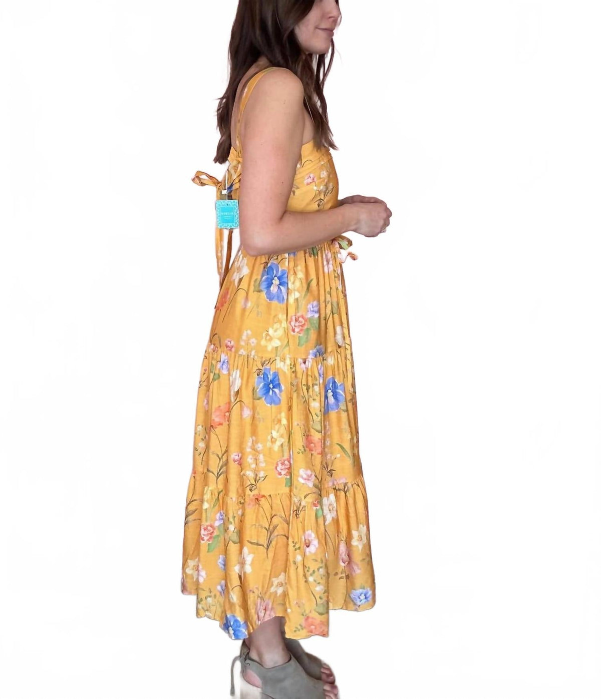 Gloria Midi Dress In Yellow