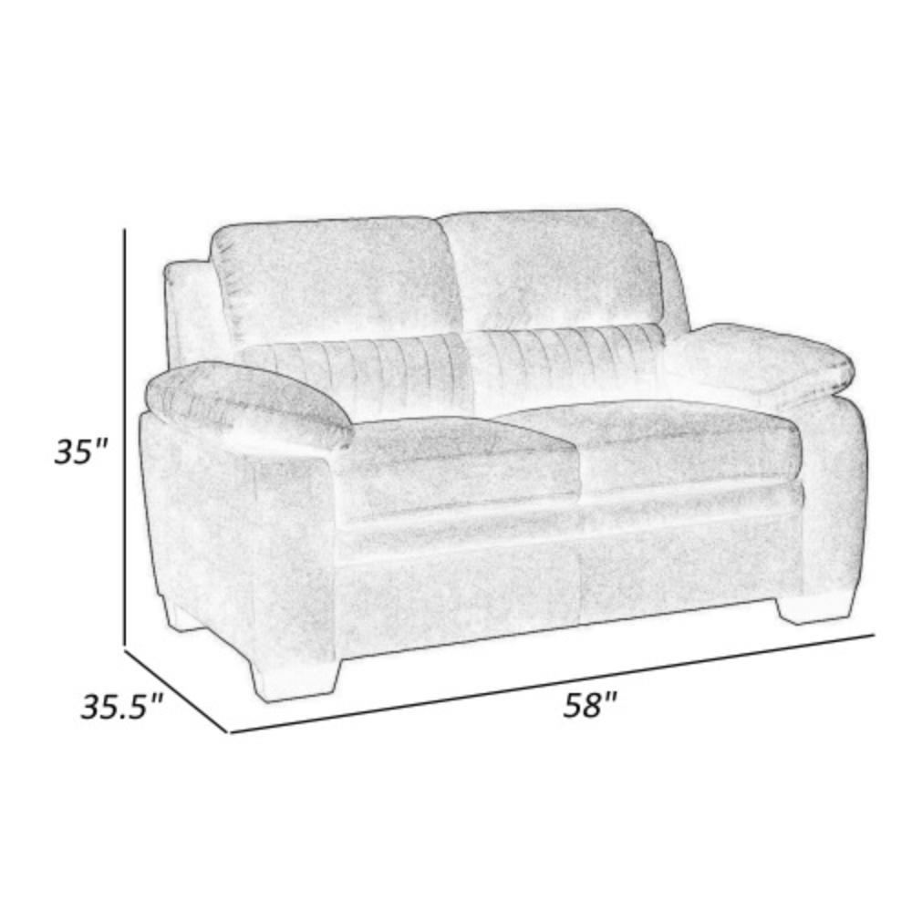Soft Cushioned Loveseat with Polyester Fabric