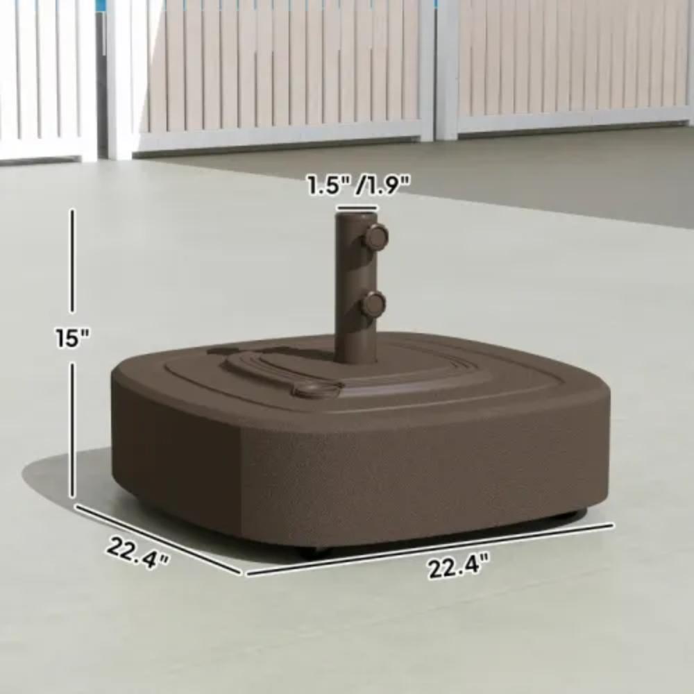 Rolling Patio Umbrella Base with Locking Brake Wheels