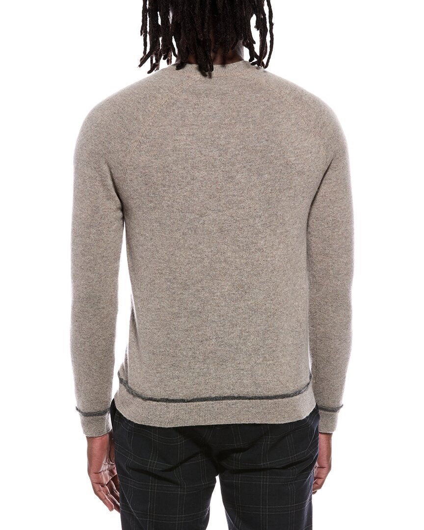 Autumn Cashmere Coverstitch Raglan 100% Cashmere Crewneck Sweater