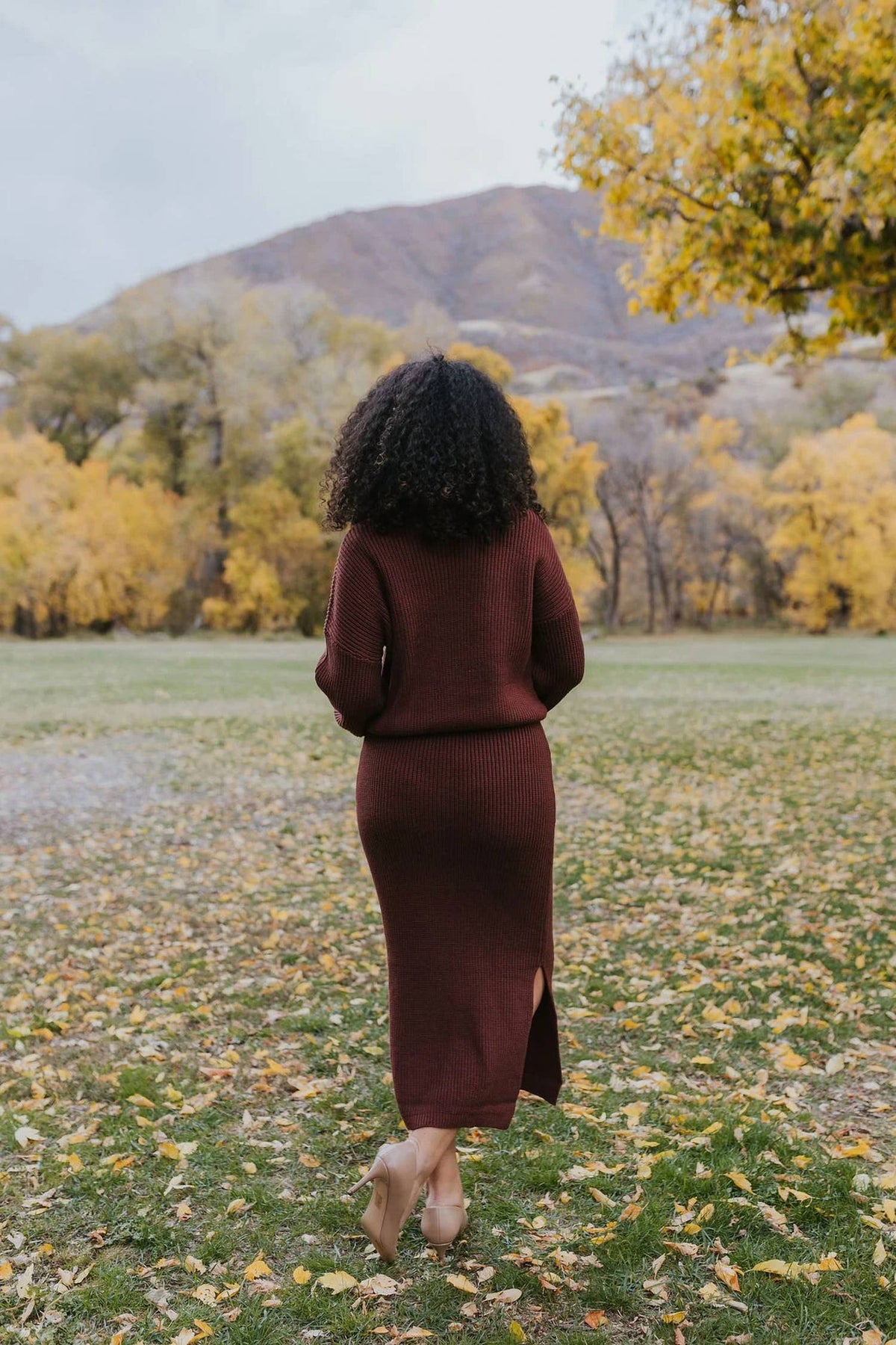 Maple Knit Skirt In Rust