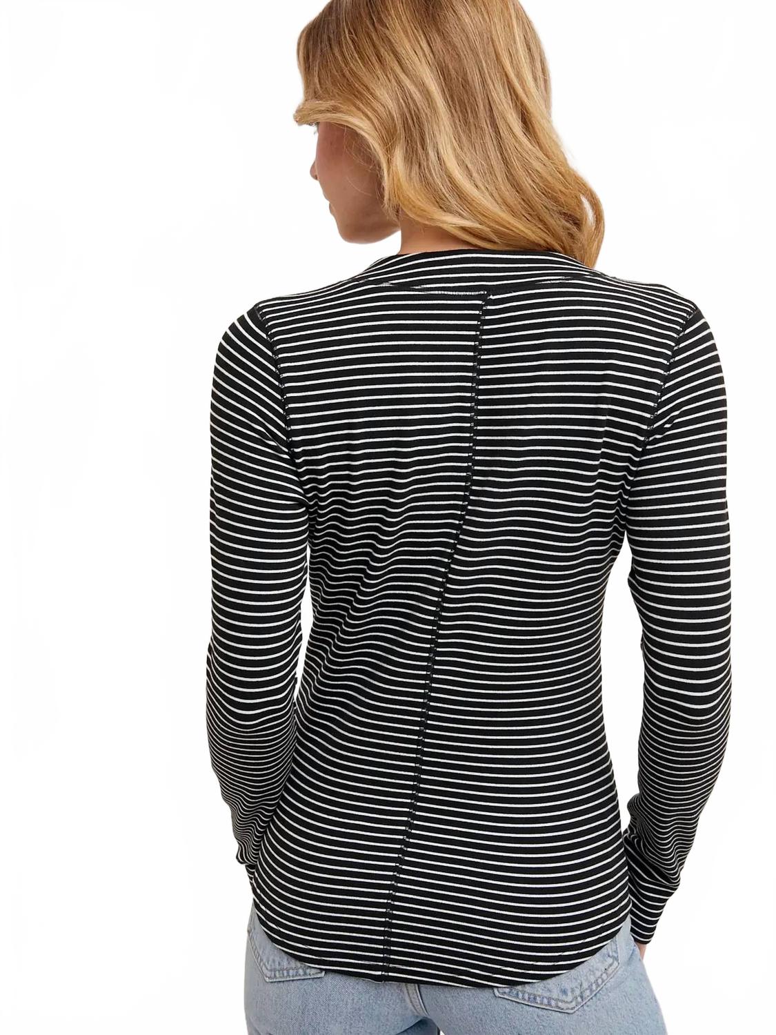 Off The Record Henley Top In Black