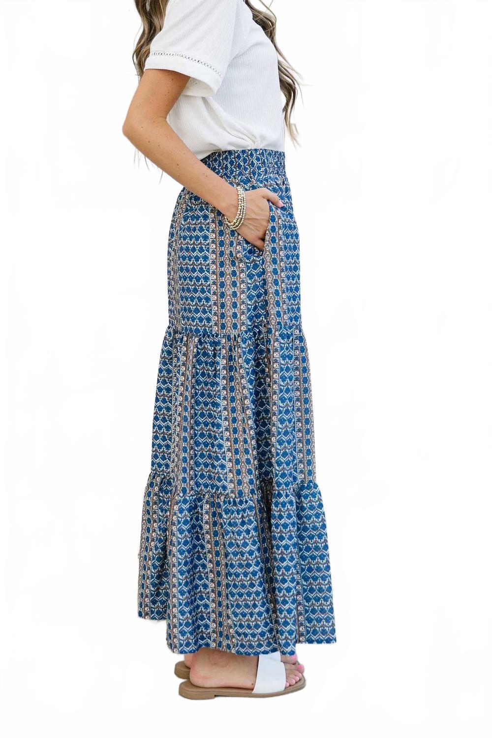 Ainara Maxi Skirt - Plus In Blue