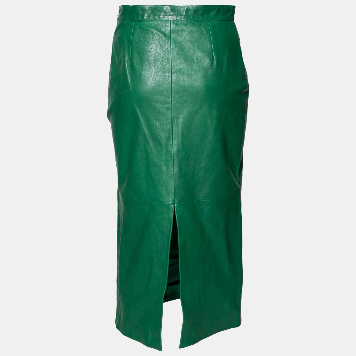 Gucci Green Leather Pencil Midi Skirt M