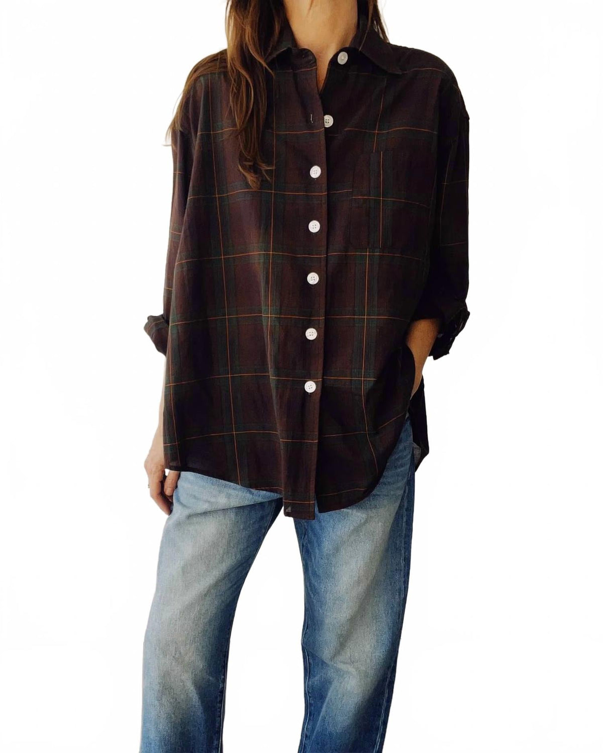 The Big Shirt In Brown Plaid
