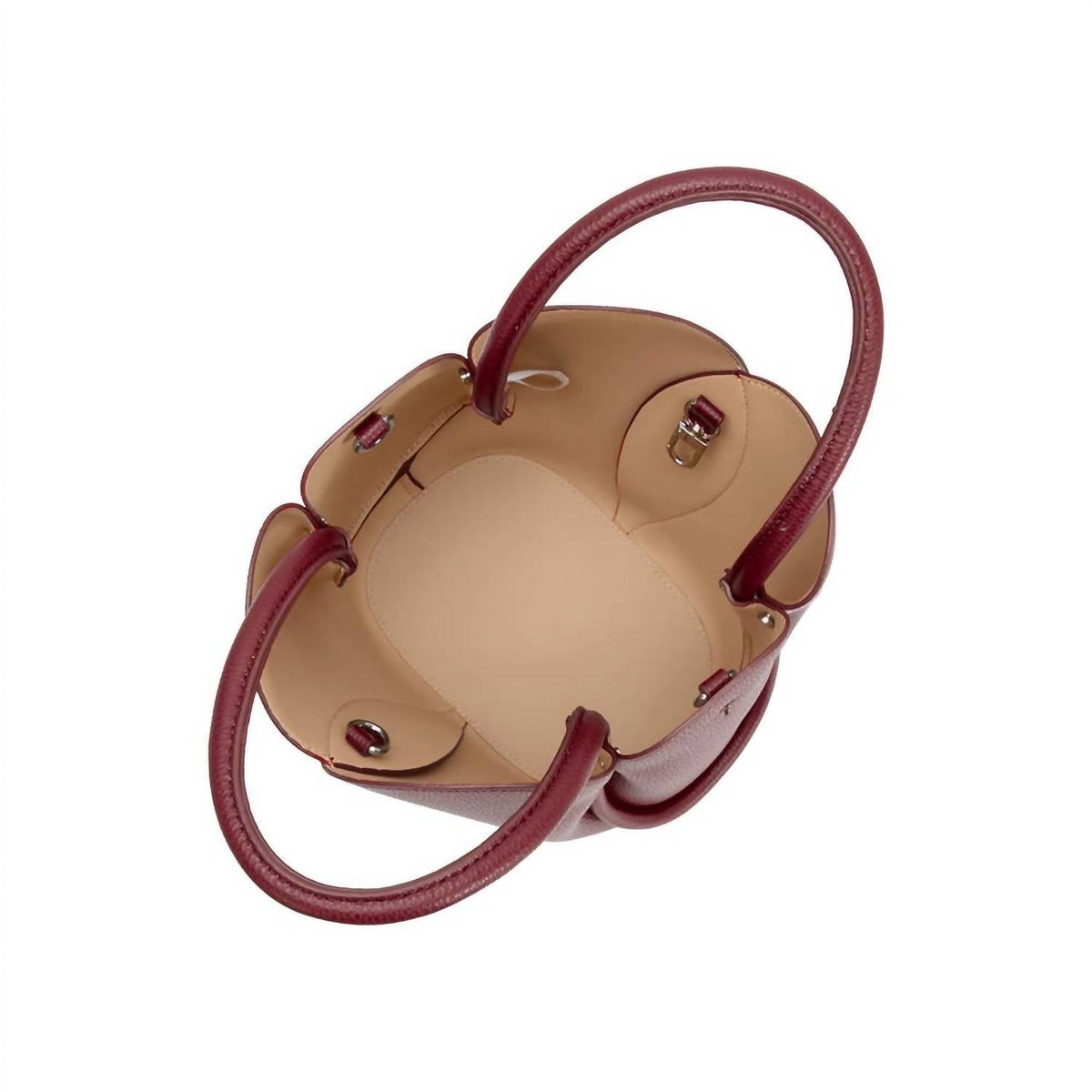 Women's Tulip Recycled Vegan Leather Top Handle Bag In Burgundy