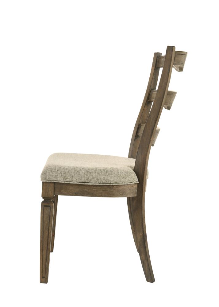 Weathered Oak Upholstered Dining Chairs