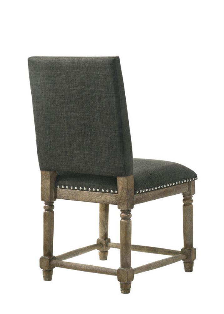 Set of 2 Upholstered Dining Chairs with Decorative Nailhead Trim