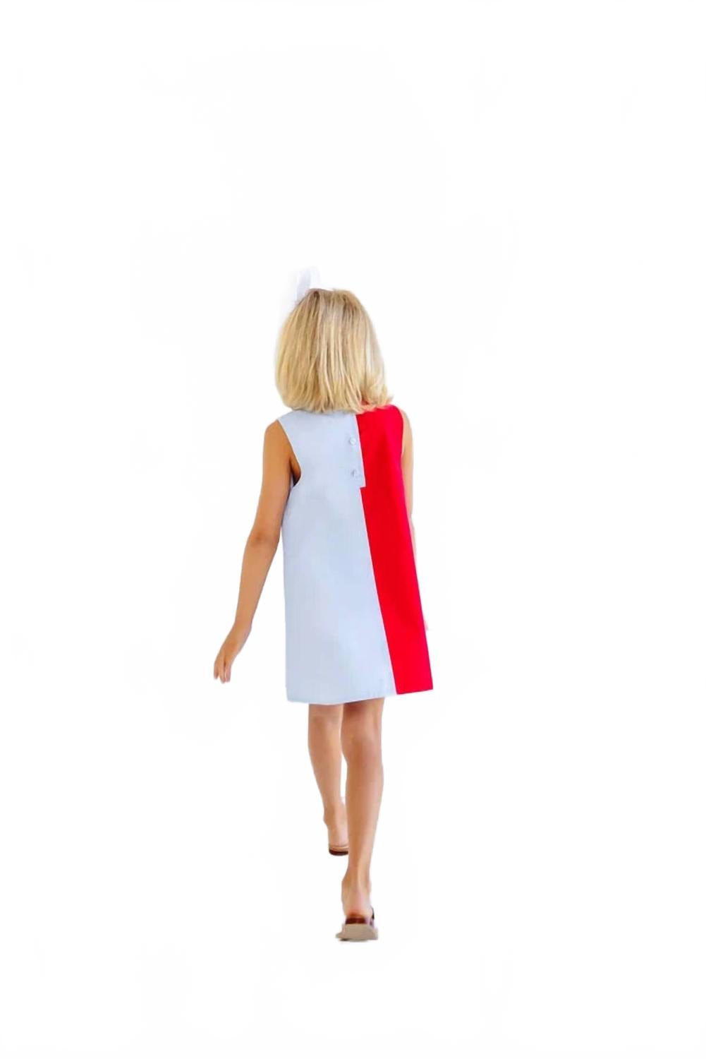 Kennedy Colorblock Dress In Red/blue