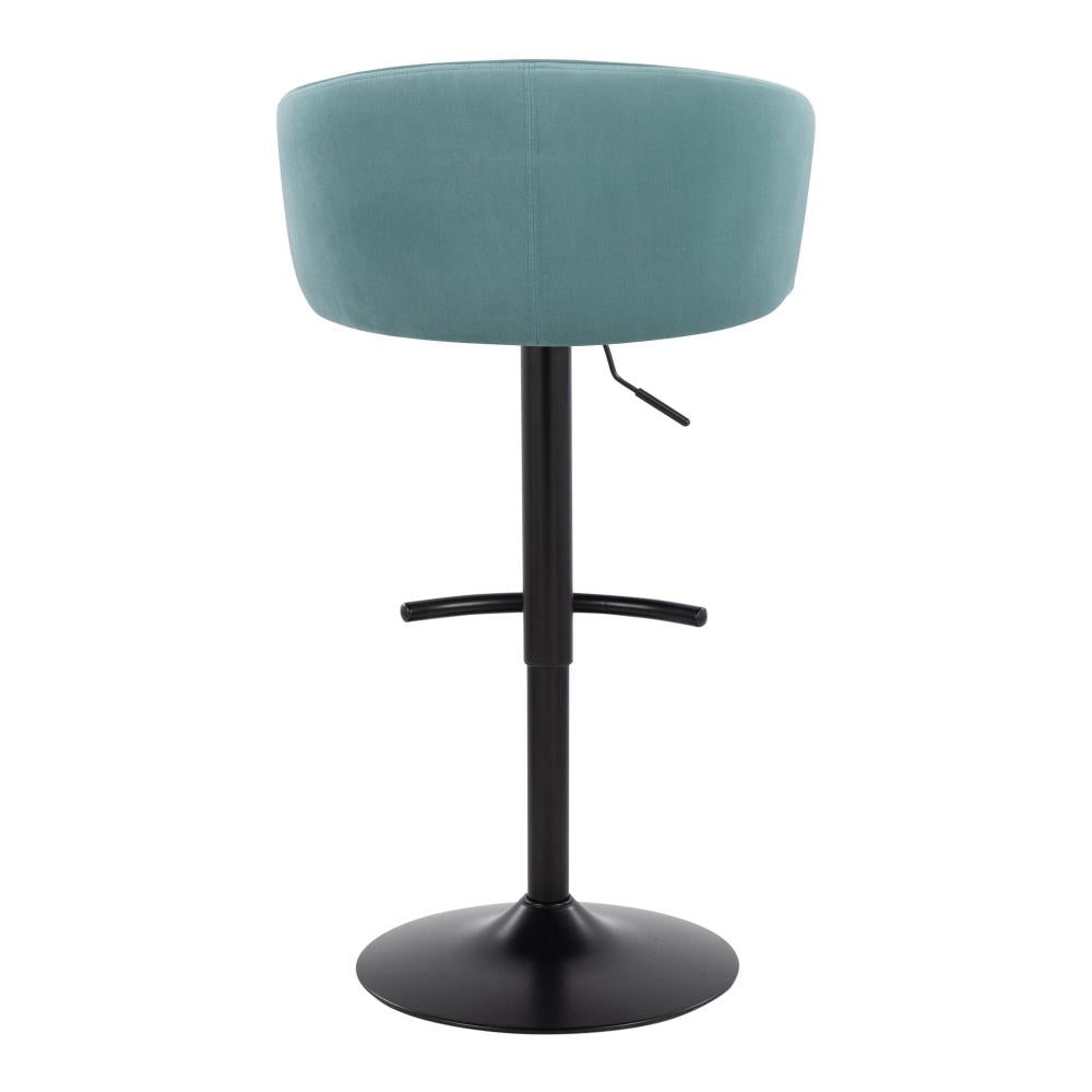 Contemporary Adjustable Velvet Barstools Set of 2
