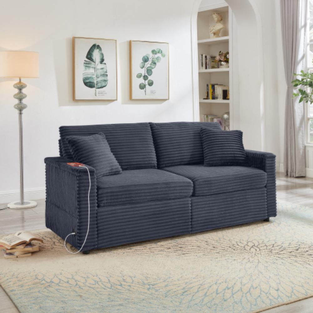 Multifunctional Sofa with Storage and Table Board