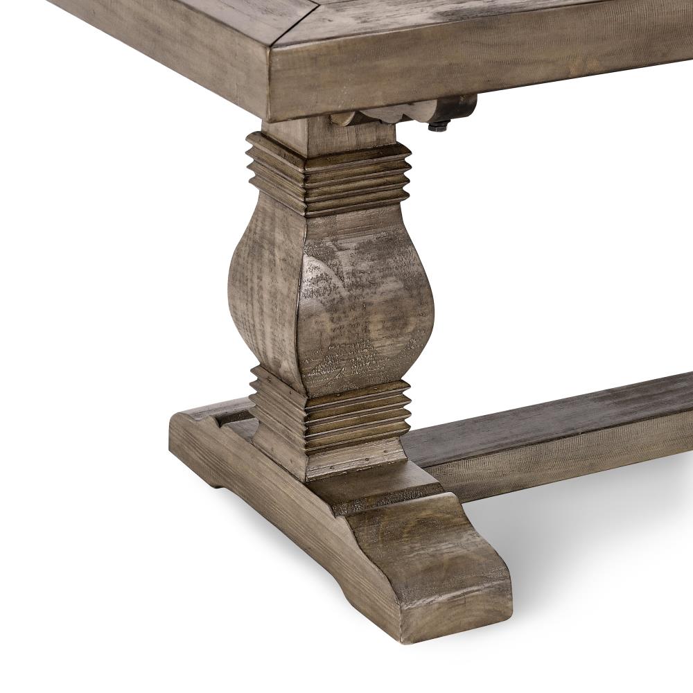 Farmhouse Wooden Bench with Pedestal Base
