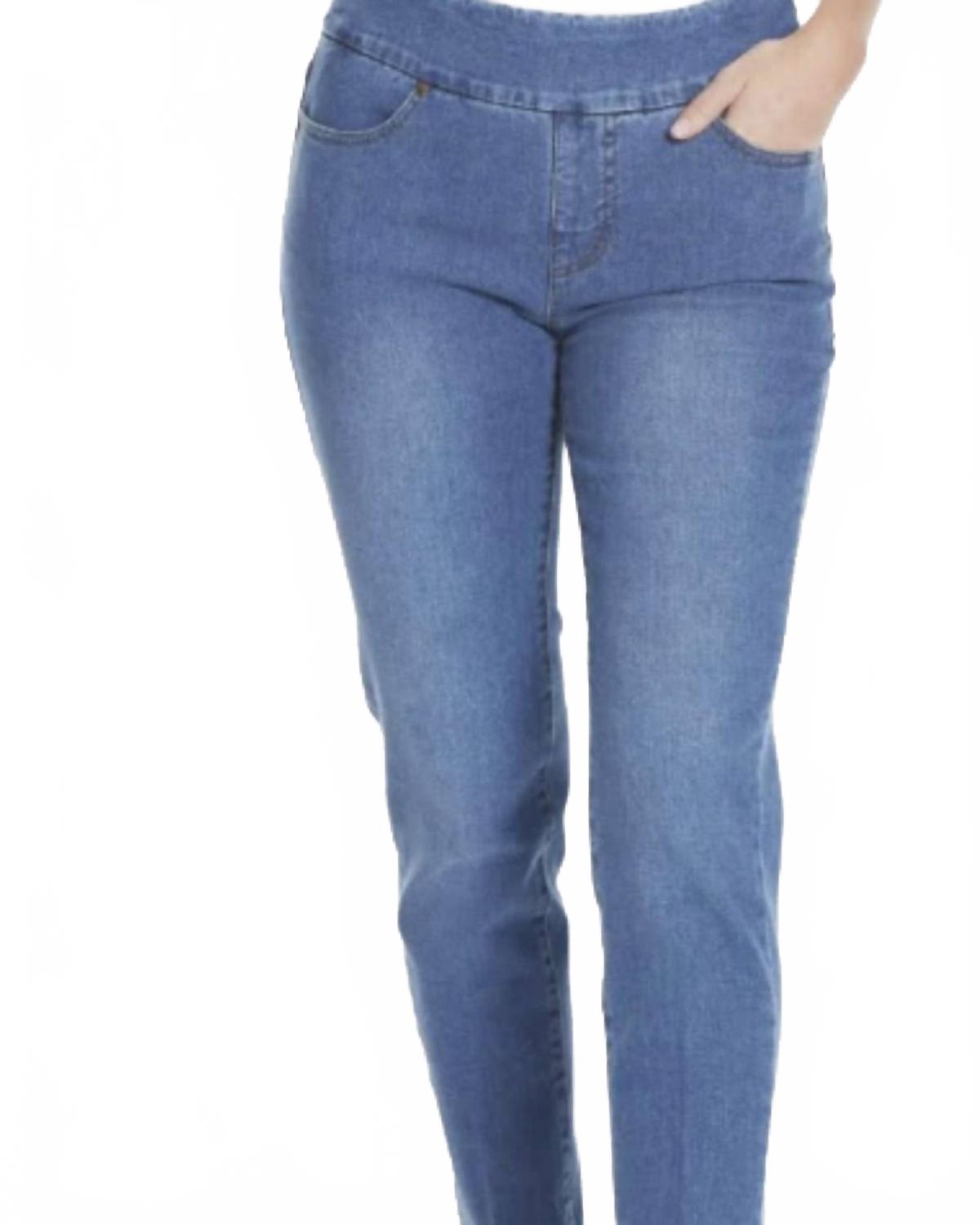 High Rise Denim Jean In Medium Indigo