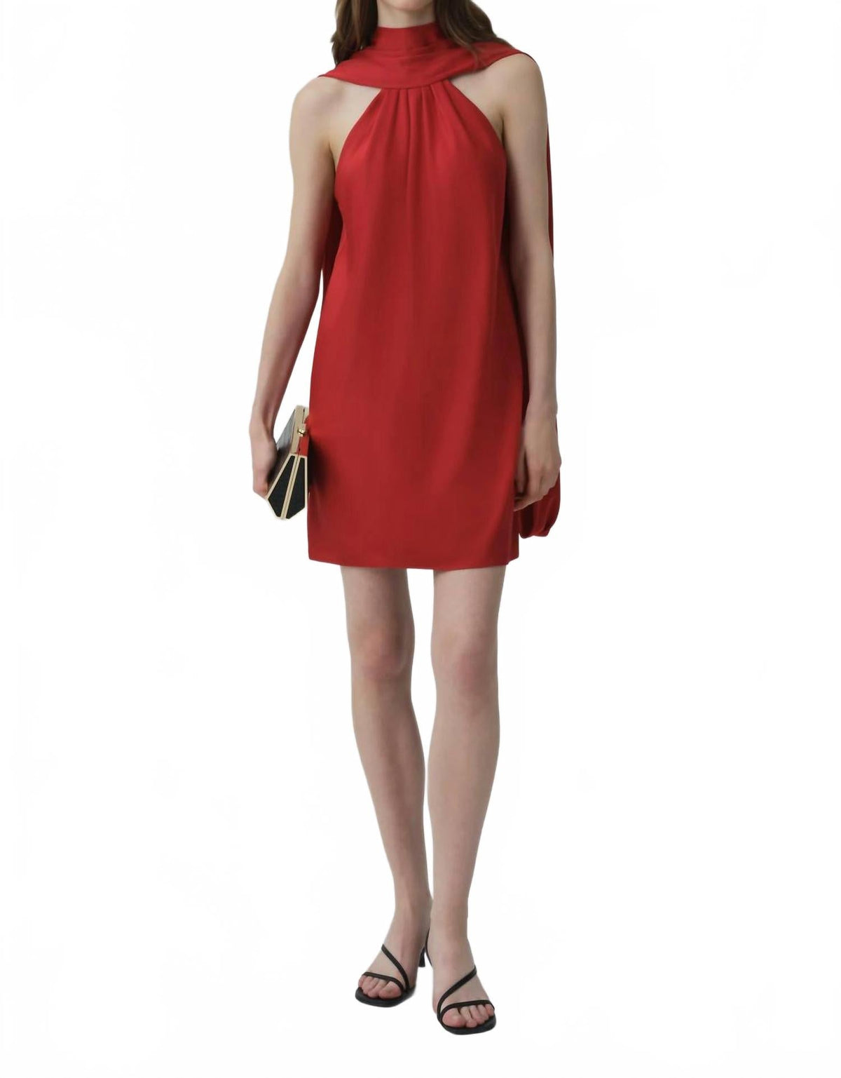 Toni Satin Dress In Lipstick