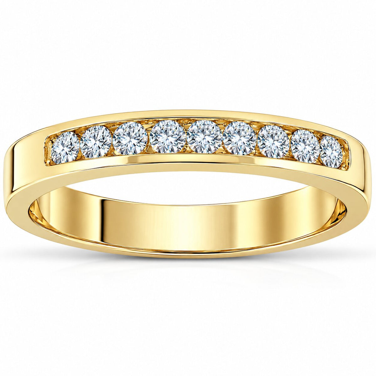 14k Yellow Gold 1/4ct Diamond Wedding Stackable Womens Ring Size Selectable