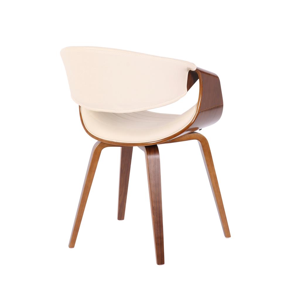 Upholstered Accent Chair with Curved Open Backrest
