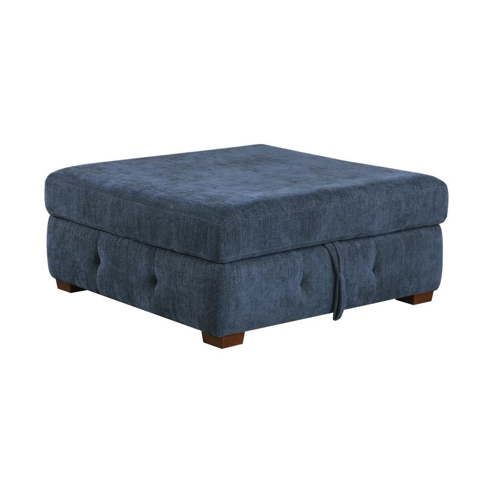 Modern Chenille Storage Ottoman