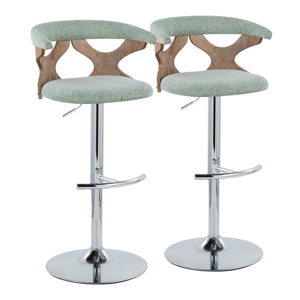 Modern Fabric Barstools with Rounded Backrests