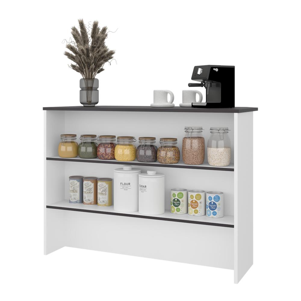 Modern Kitchen Island with Three Storage Compartments