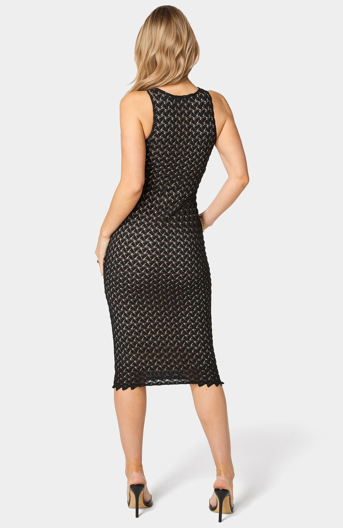 Bebe Women's Lace Racerback Midi Dress